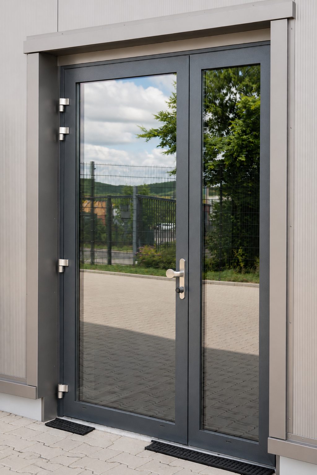 Aluminium-Eingangstür mit Festverglasung