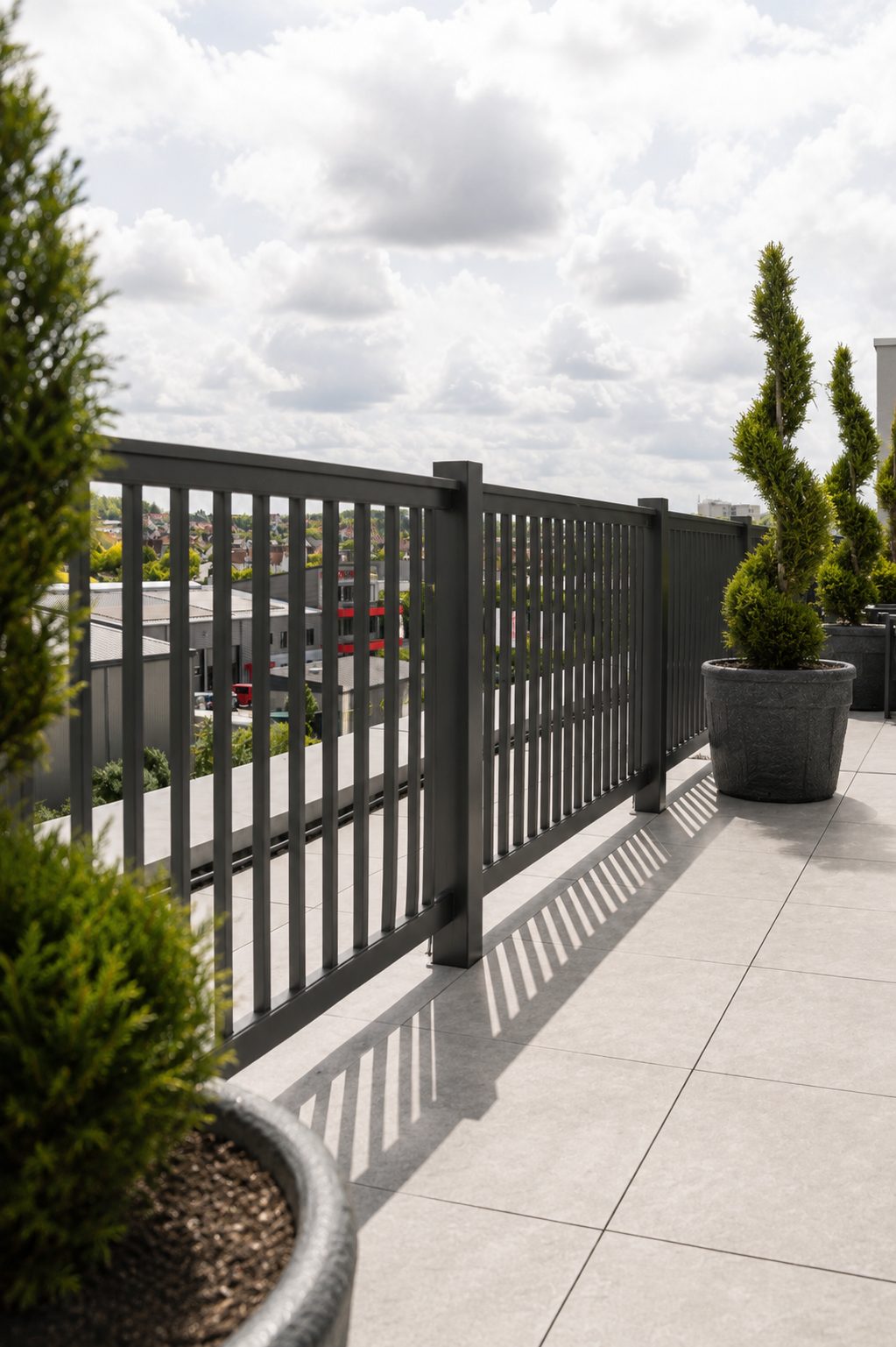 Geländer auf der Dachterrasse